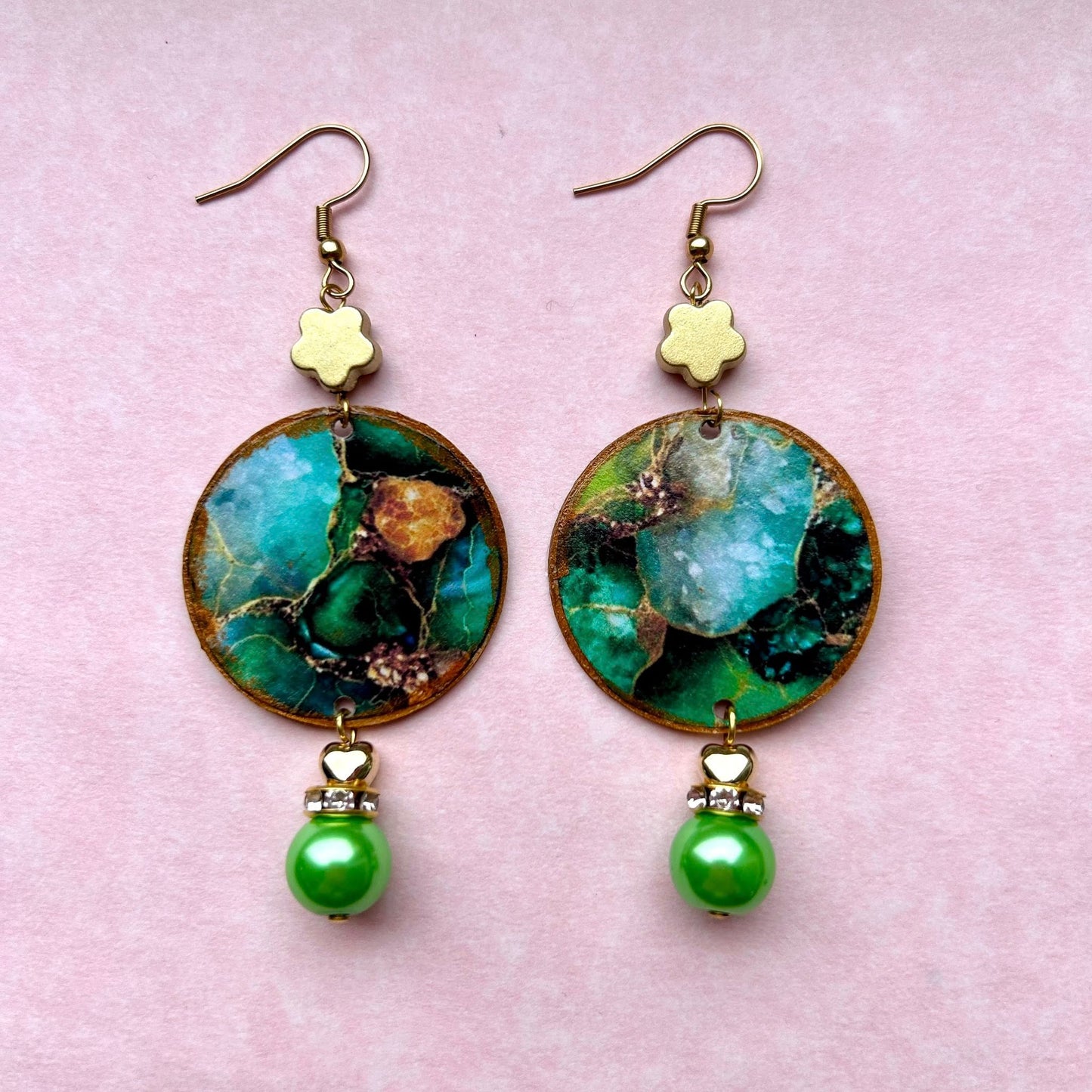 Orecchini "VERDE E ORO"