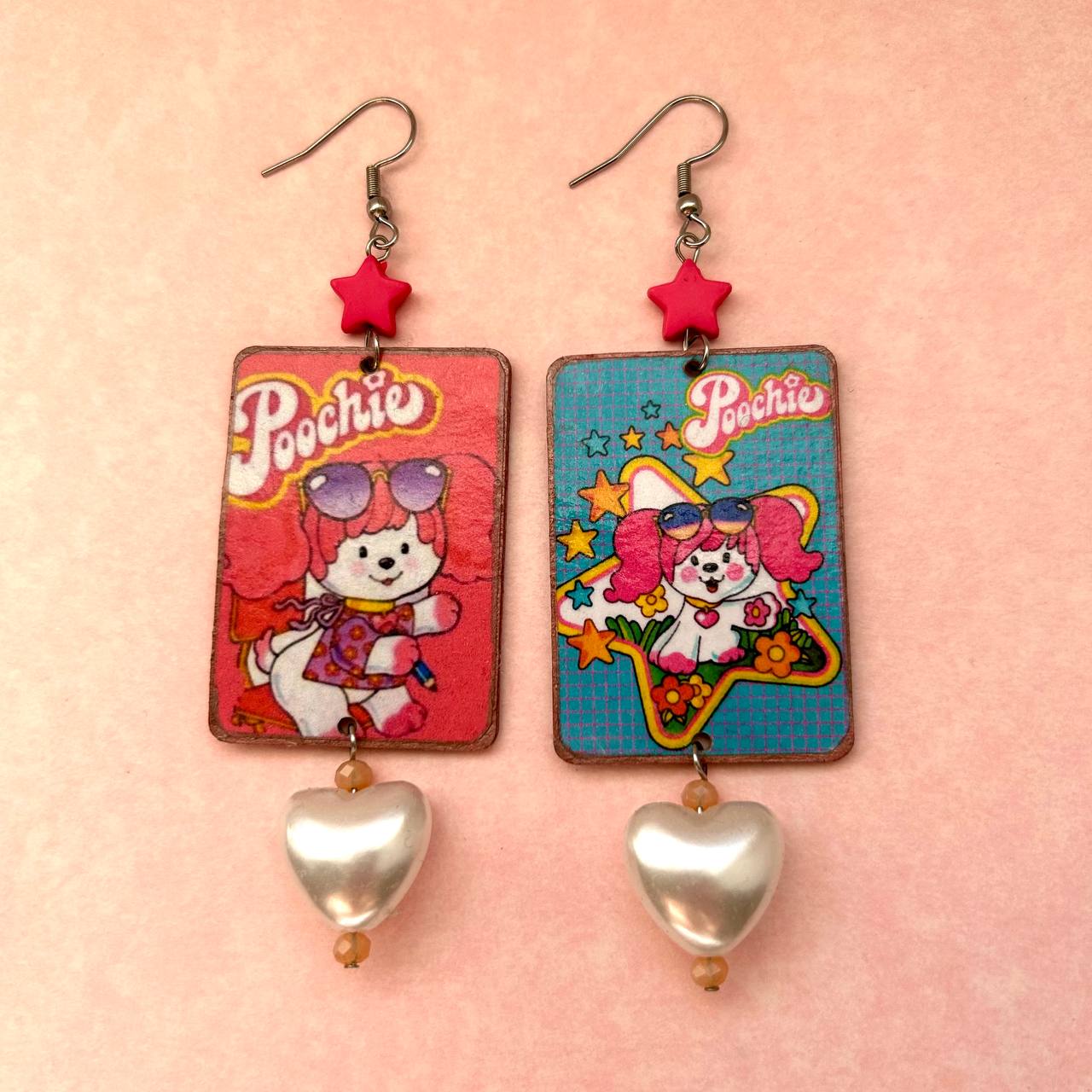 Orecchini fumetti Poochie cuori anni 80