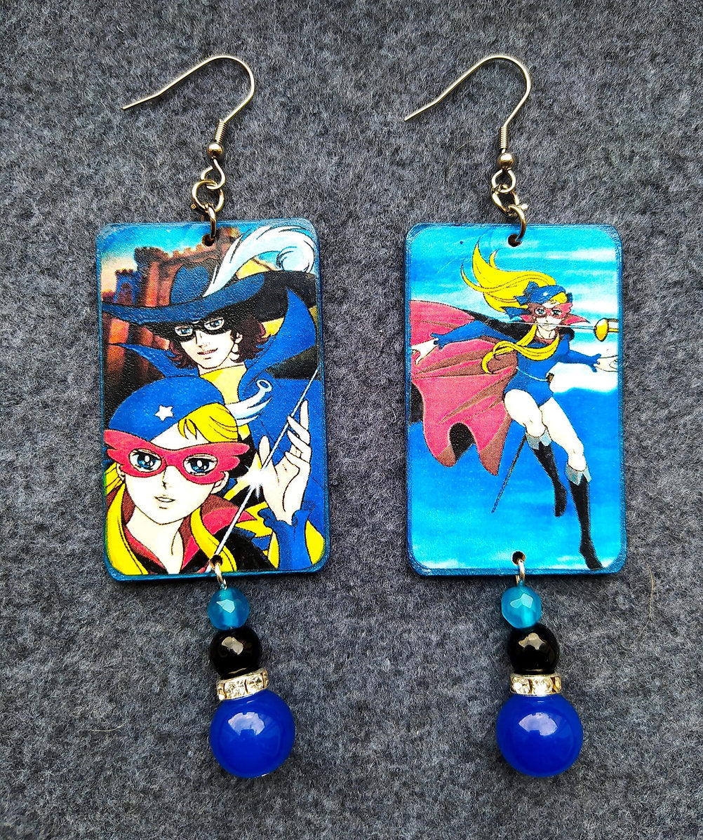 Orecchini anime tulipano Nero anni 80 artigianali