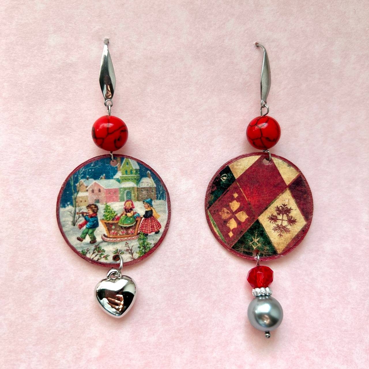 Orecchini "NATALE VINTAGE RED"