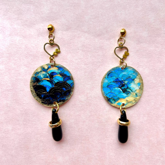 Orecchini "BLU E ORO 2"