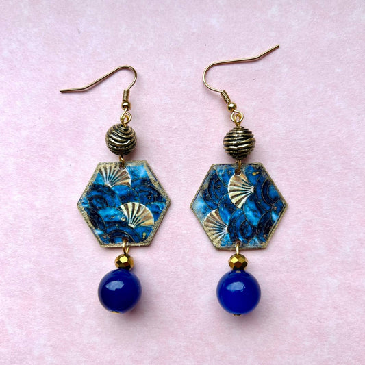 Orecchini "BLU E ORO 3"