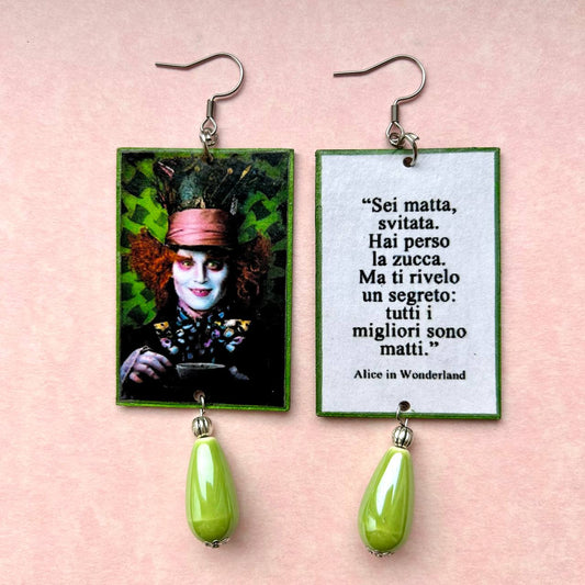 Orecchini Alice in Wonderland Cappellaio matto artigianali