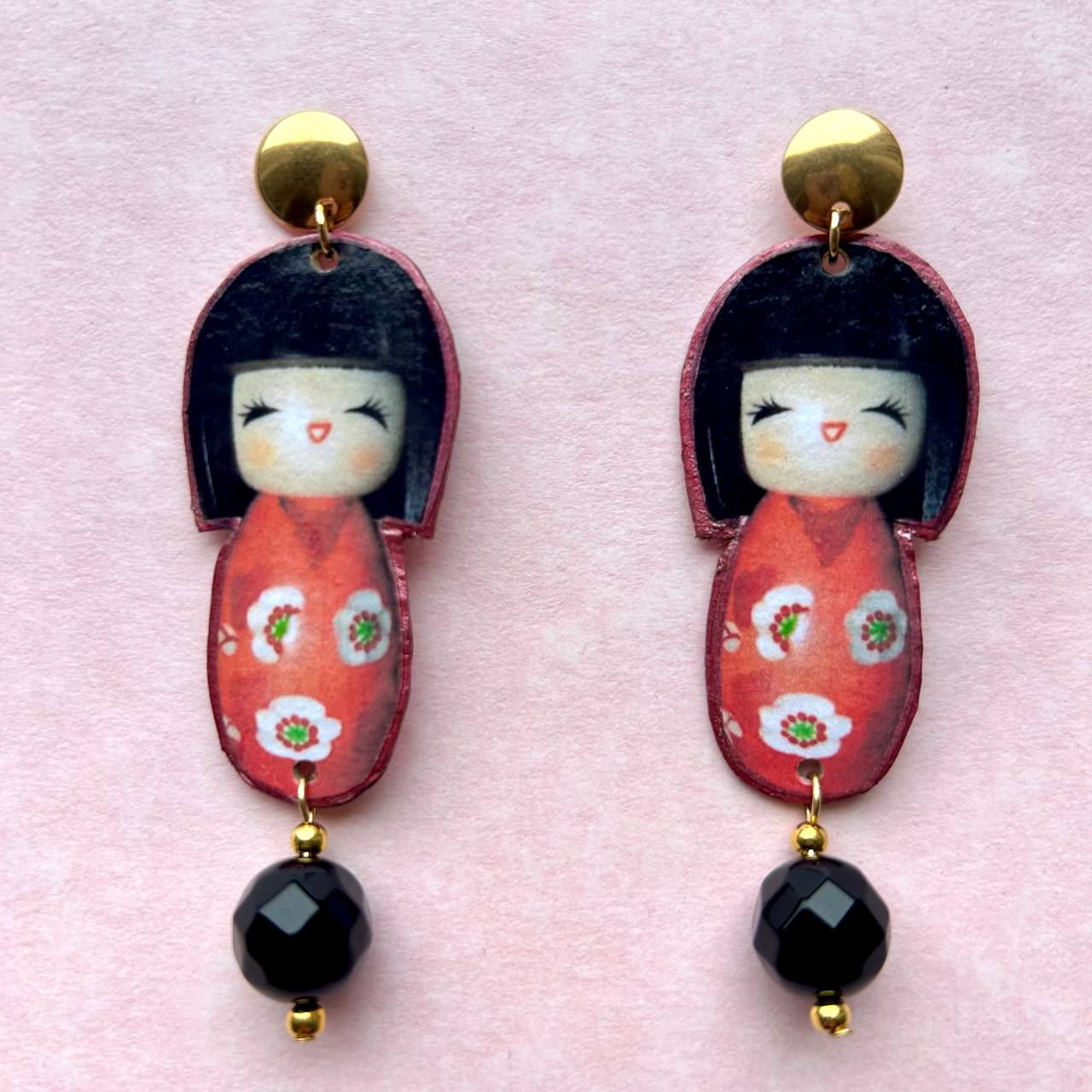 Orecchini bamboline Kokeshi Giapponesi artigianali
