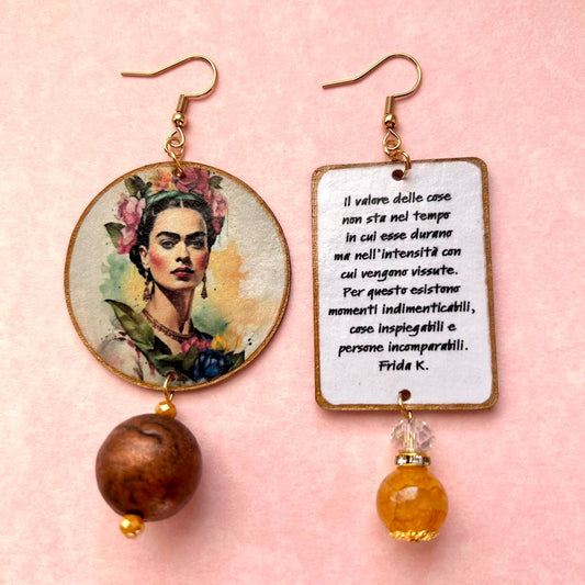 Orecchini Frida Kahlo gold artigianali