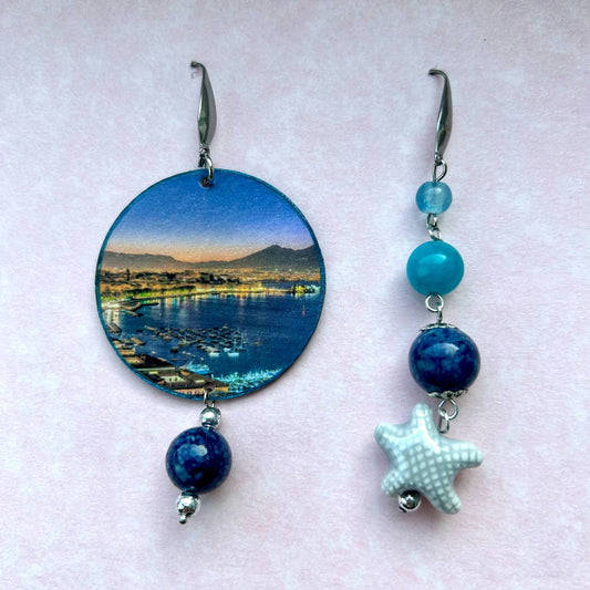 Orecchini Napoli paesaggio mare artigianali
