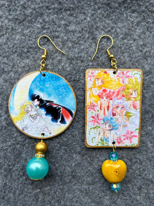 Orecchini anime Sailor Moon e Marzio anni 90