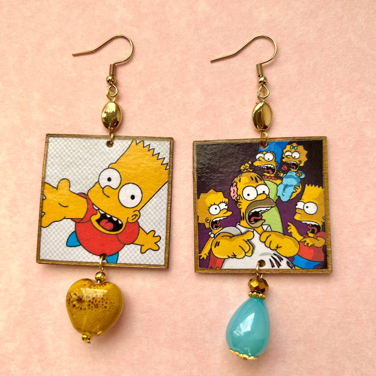 Orecchini anime The Simpsons gold artigianali