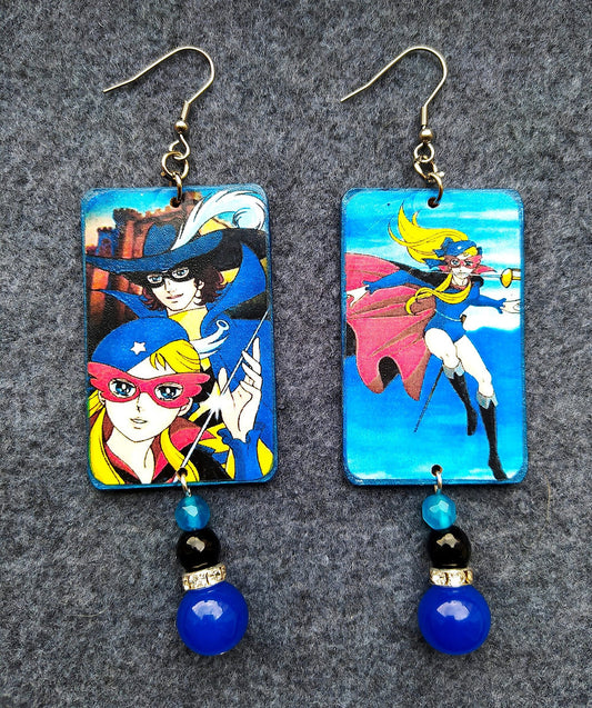 Orecchini anime tulipano Nero anni 80 artigianali