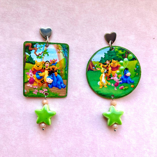 Orecchini cartoni animati Whinnie the Pooh vintage