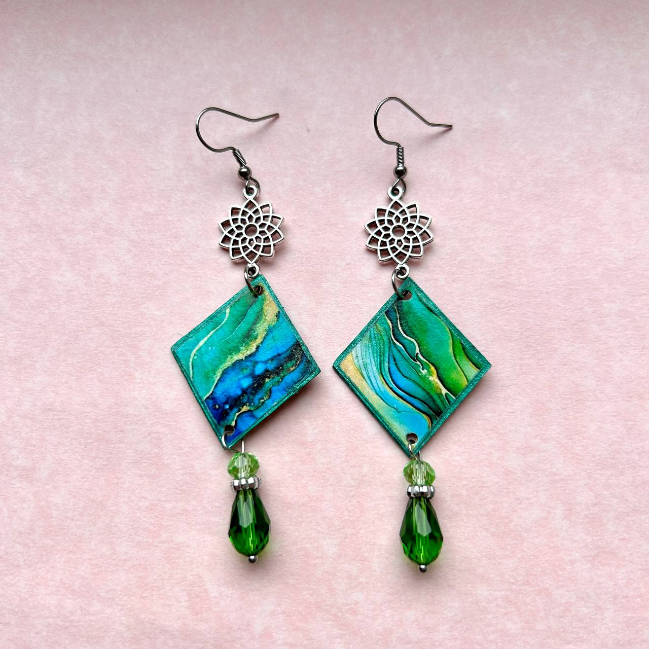 Orecchini "VERDE E AZZURRO"
